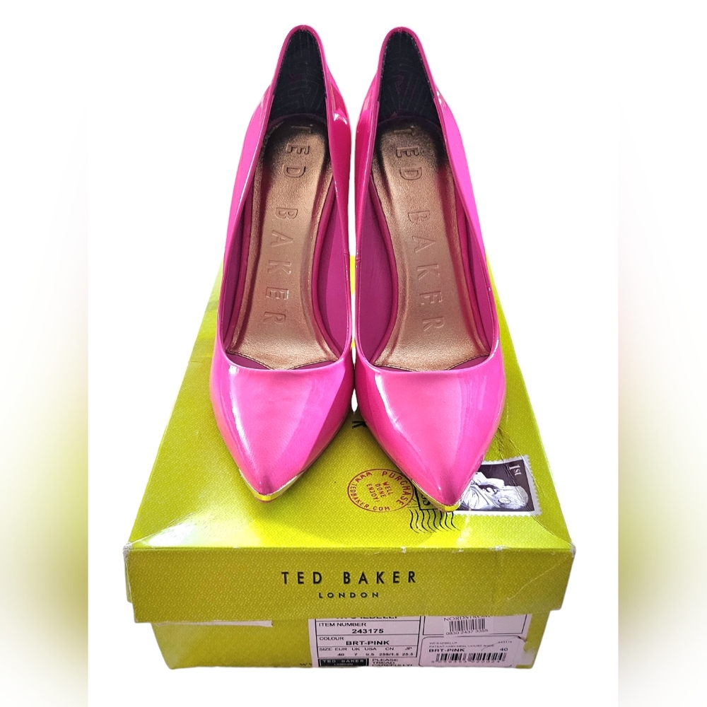 Ted Baker Londom Izbell Pointed Toe Pump Size 40 EU Bright Pink